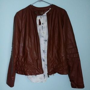 Brown faux leather jacket